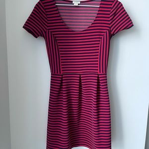 J crew red and blue striped maritime skater dress